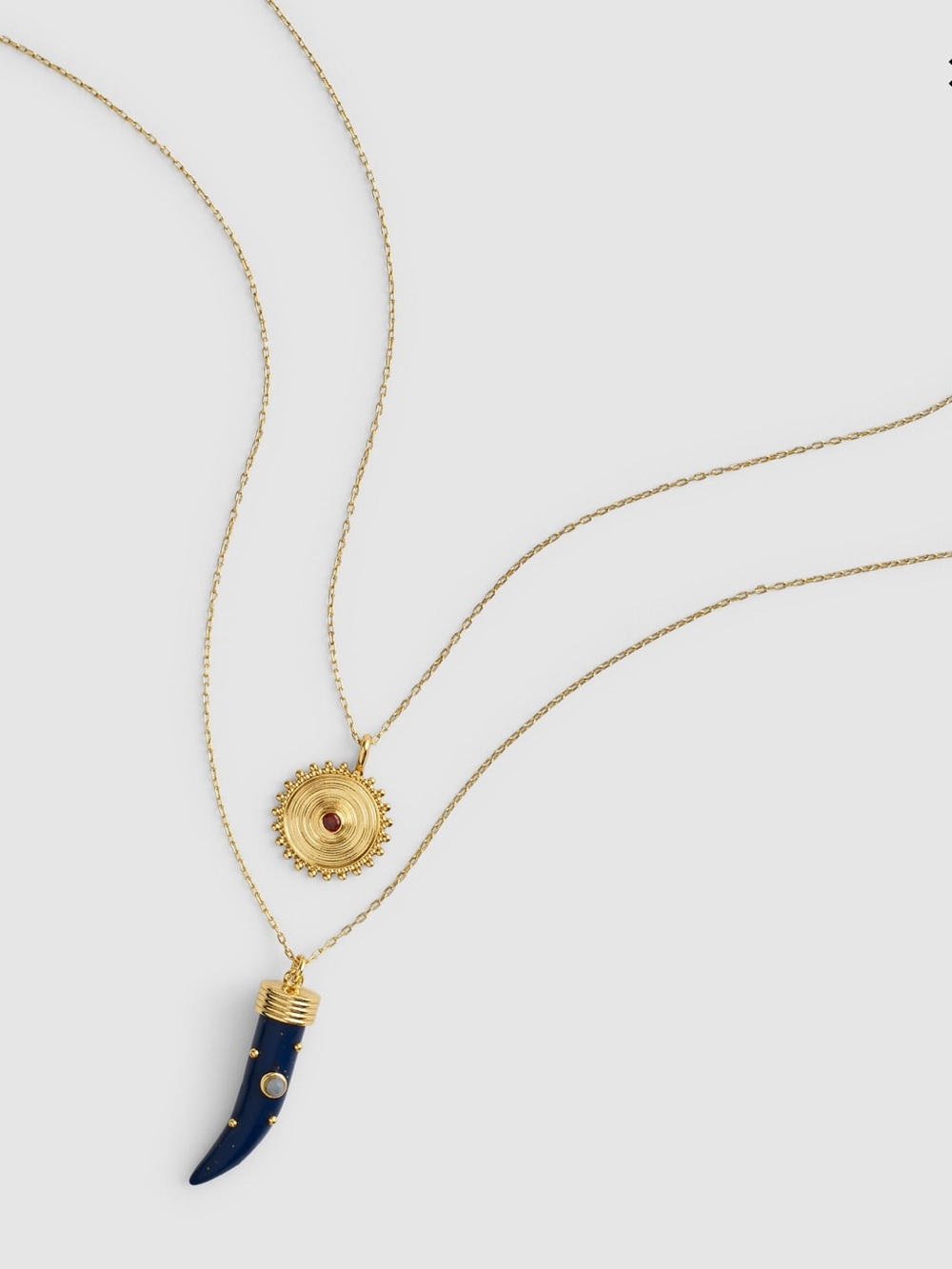 NWT MADEWELL Semiprecious Horn Charm Necklace Set